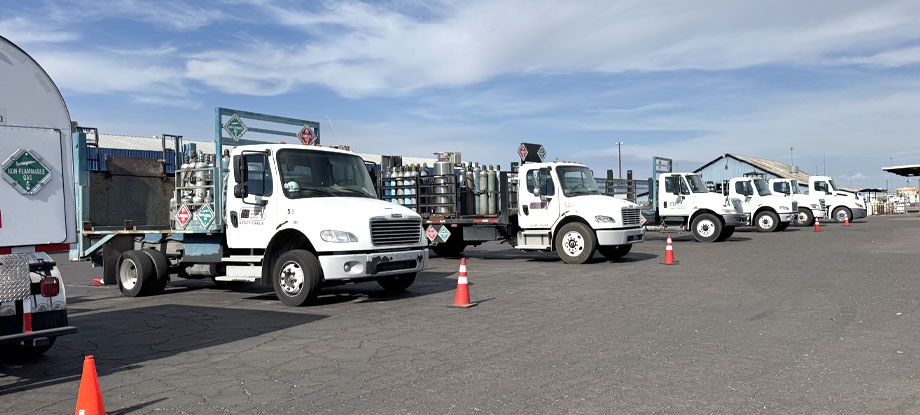 Phoenix Welding supply fleet of trucks